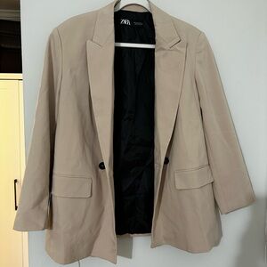 Zara Women's Oversized Beige Blazer